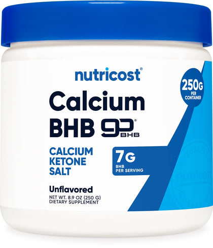 Nutricost Calcium BHB (250g) Unflavored - Calcium Ketone Salt - Non-GMO Gluten-Free