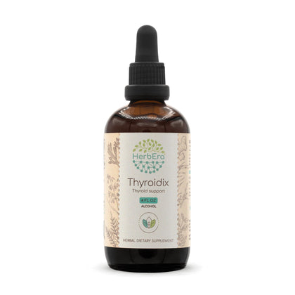 Thyroidix A120 Alcohol Extract Tincture: Oatstraw Stem and Leaf, Horsetail Herb, Kelp Plant, Bladderwrack Plant, Ashwagandha Root, Ginger Root. Thyroid Support 4 Fl Oz