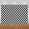 Cosplay Party Banner Checkered Flag Photography Backdrop Vinyl 7x5ft Photo Background White and Black Racing Checker Texture Grid Birthday Chess Board Decoration Supplies Photo Booth Studio Props