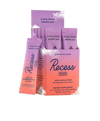 Recess Mood Powder, Calming Magnesium L-Threonate Blend with Passion Flower, L-Theanine, Electrolytes, Magnesium Calm Support Supplement