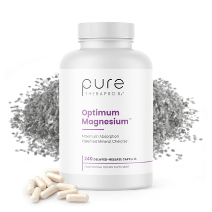 Optimum Magnesium - 240 Delayed-Release Vegan Capsules - Magnesium Lysinate Glycinate Chelate & Di-Magnesium Malate, Formulated for Maximum Absorption, Supports Bone Health and Energy, non-GMO