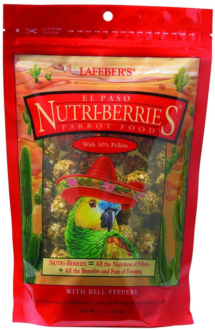 LAFEBER'S El Paso Nutri-Berries Pet Bird Food, Made with Non-GMO and Human-Grade Ingredients, for Parrots, 10 oz