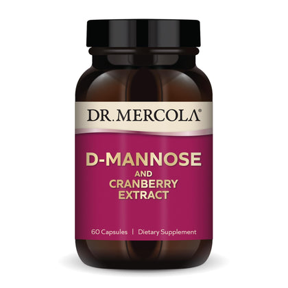 Dr. Mercola D-Mannose and Cranberry Extract, 30 Servings (60 Capsules), Dietary Supplement, Supports Urinary Tract Health, Non-GMO