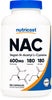 Nutricost N-Acetyl L-Cysteine (NAC) 600mg, 180 Capsules - Non-GMO, Gluten Free