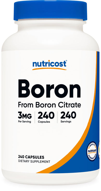 Nutricost Boron 3mg Supplement, 240 Vegetarian Capsules - Gluten Free and Non-GMO