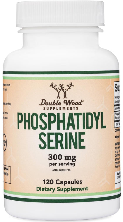 PhosphatidylSerine Supplement 300mg Per Serving, 120 Capsules (Phosphatidyl Serine Complex) by Double Wood