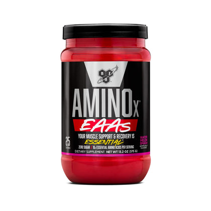 BSN Amino X EAAs, Muscle Recovery & Endurance, 10g Essential Amino Acids, 5g BCAAs, Zero Sugar, Caffeine Free, Watermelon Splash, 13.2oz, 25 Servings