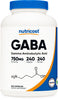 Nutricost GABA (Gamma Aminobutyric Acid) 750mg, 240 Capsules, 240 Servings - Non-GMO, Gluten Free