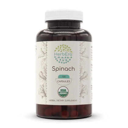 Spinach USDA Organic 120 Capsules | Natural Herbal Supplement | Certified Organic Vegetarian Capsules and Organic Spinach (Spinacia oleracea) Dried Leaf (120 Capsules)