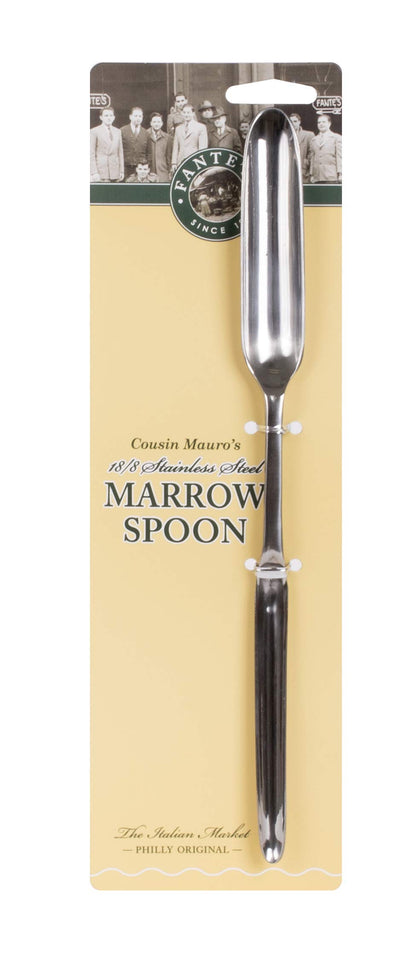 Fante's Dual-Sided Marrow Spoon, Ideal for Both Narrow and Big Bones, The Italian Market Original since 1906, 9.75 x 75-inches, Japanese 18/8 Stainless Steel