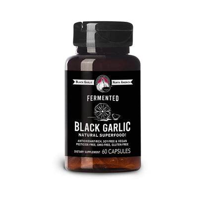 Black Garlic Capsules - Natural SUPERFOOD 60 Capsules / 30 Servings (1,000mg/Serving)