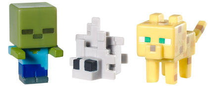 Mattel Series 2 Minecraft Collectible Figures Ocelot, Zombie and Silverfish - Pack of 3 (Used - Like New)