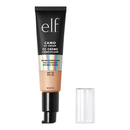 e.l.f. Camo CC Cream | Color Correcting Full Coverage Foundation with SPF 30 | Light 210 N | 1.05 Oz