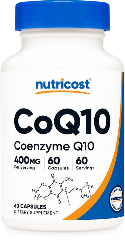 Nutricost CoQ10 Capsules (60 Servings, 400 mg Per Serving) - Better Absorption, Gluten Free, Non-GMO