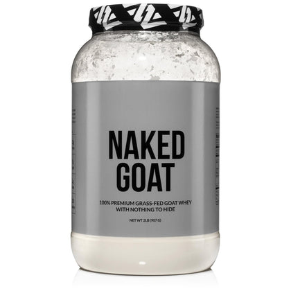 NAKED nutrition Naked Goat - Pasture Fed Goat Whey Protein Powder from Small-Herd Wisconsin Dairies, 2Lb Bulk, GMO Free, Soy Free. Easy to Digest - All Natural - 23 Grams of Protein - 30 Servings