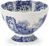 Portmeirion Blue Italian Footed Bowl | Made of Porcelain | Berries, Sweets, and Chocolate Bowl | Scalloped Edge | Measures 4.75-Inch | Dishwasher and Microwave Safe