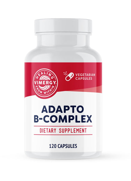 Vimergy Adapto B Complex, 120 Servings - High Potency with 8 B Vitamins, Rhodiola & Hawthorn Berry - Supports Mental Energy, Cognition, Mood - Non-GMO, Kosher, Vegan, Paleo, No Gluten, No Soy