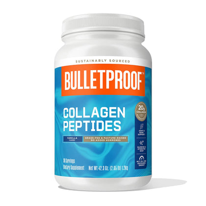 Bulletproof Vanilla Collagen Protein Powder with MCT Oil, 19g Protein, 42.3 Oz, Value Size, Collagen Peptides and Amino Acids for Healthy Skin, Bones and Joints