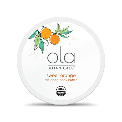 Dr. Mercola Ola Botanical Sweet Orange Whipped Body Butter, 4 Oz. (113 g), Deeply Hydrate & Nourish, Organic Shea Butter, USDA Organic, Non-GMO