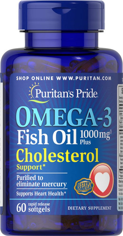 Puritan's Pride Omega-3 Fish Oil Plus Cholesterol Support**