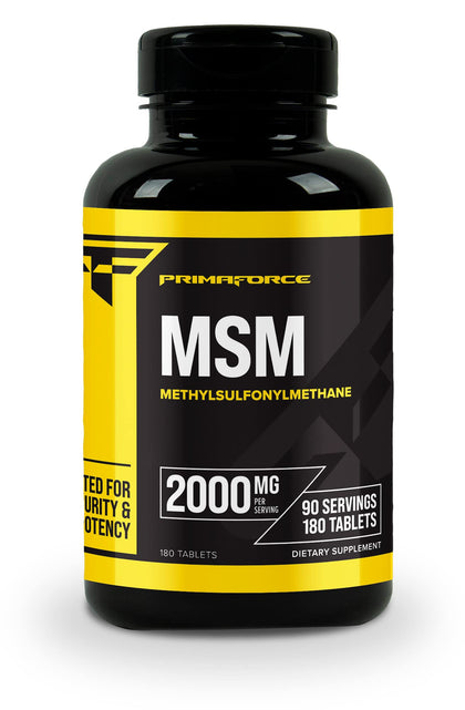 Primaforce MSM Tablets 2000mg Serving, 180 Tablets, 90 Servings