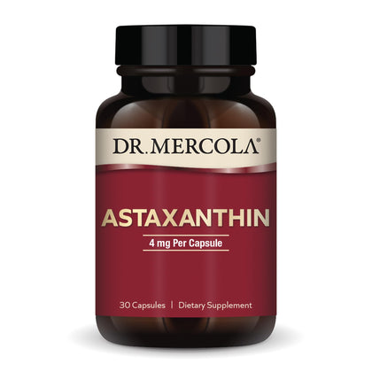 Dr. Mercola Astaxanthin, 30 Servings (30 Capsules), Dietary Supplement, 4 mg Per Capsule, Provides Antioxidant Power for Overall Health, Non-GMO