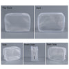 5 Pack Clear Plastic Zippered Toiletry Carry Pouch TSA Approved Toiletry Bag Portable Cosmetic Makeup Bag for Vacation, Bathroom and Organizing (Small, White)