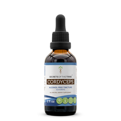 Secrets of the Tribe Cordyceps Tincture Alcohol-Free Extract, Cordyceps Cordyceps Sinensis Vitality and Stamina 2 oz