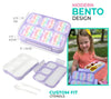 Unicorn Bento Box Lunch Box for Girls, Kids | Snack Containers with 4 Compartment Dividers, Boxes for Toddlers Pre-School Daycare Lunches BPA Free, Food & Microwave Safe | Purple Rainbow Unicornio