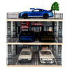 kivcmds 1:18 Scale 3-Tiers Model Car Display Case with Parking Lot Scene for Sports Car and Lego Models Collector, Display Stand for Alloy Car Toy with Light (3-Tiers Convenience Store Parking Lot)