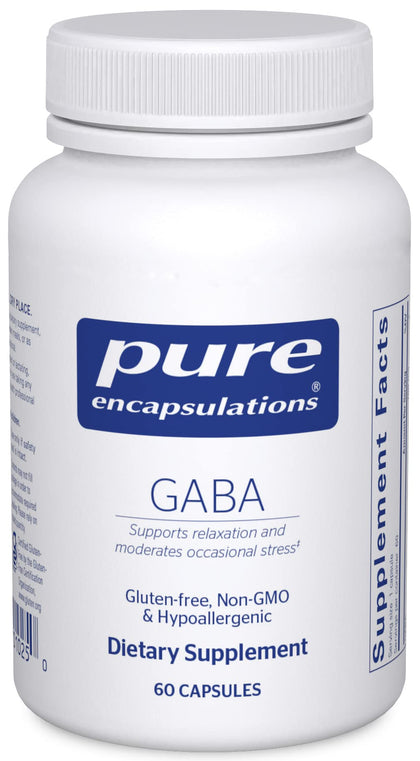 Pure Encapsulations GABA - Supplement to Support Relaxation & Moderation of Occasional Stress - with Premium GABA Amino Acids - 60 Capsules