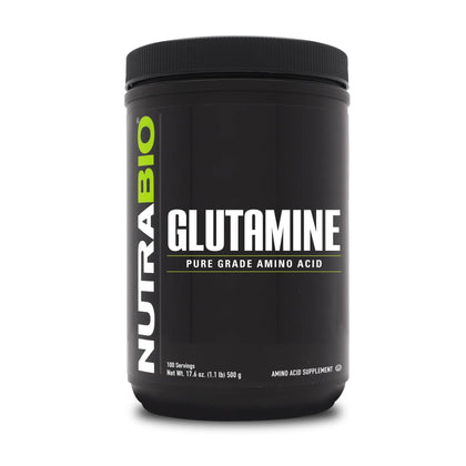 NutraBio L-Glutamine Powder - Amino Acid - Pure Grade: Absolutely no Additives, Fillers or Excipients! - Muscle Recovery Supplement - (500 Grams)