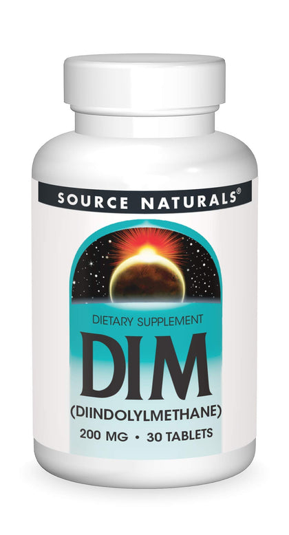 Source Naturals DIM, Diindolylmethane 200mg with BioPerine, Vitamin E & More - 30 Tablets