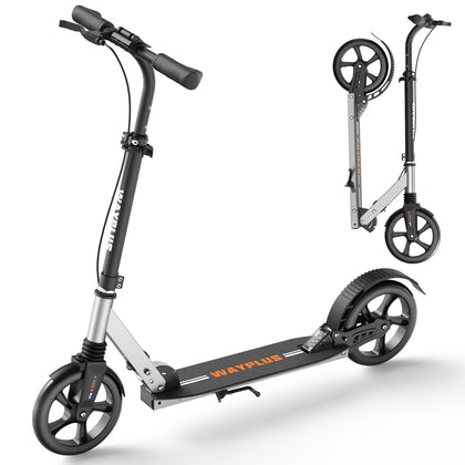 WAYPLUS Kick Scooter for Teens & Adults. Max Load 240 LBS. Foldable, Lightweight, 9Big Wheels, 4 Adjustable Level. Bearing ABEC9