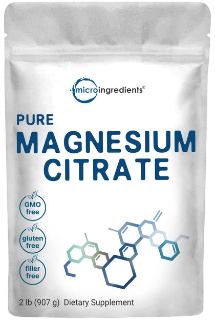 Pure Magnesium Citrate Powder (Citrato de Magnesio en polvo), 2 Pounds (32 Ounce), Pure and Filler Free, Relaxation and Nutrient Utilization, Vegan