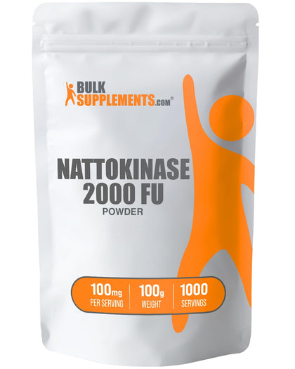 BulkSupplements.com Nattokinase 2000 FU Powder - Sourced from Natto Extract, Nattokinase Supplement - 100mg of Natto Powder per Serving, 100g (3.5 oz) (Pack of 1)