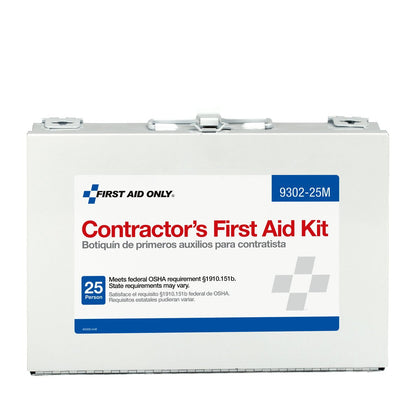 First Aid Only 9302-25M 25-Person Contractor's Emergency First Aid Kit for Home Renovation, Job Sites, and Construction Vehicles, 178 Pieces