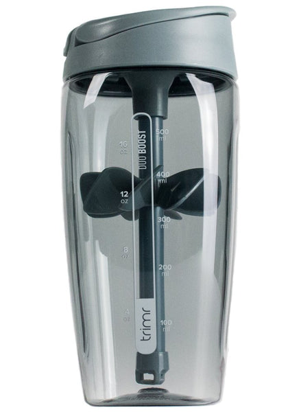 Trimr Duo Boost Protein Shaker Bottle, 24 oz. (Alloy)