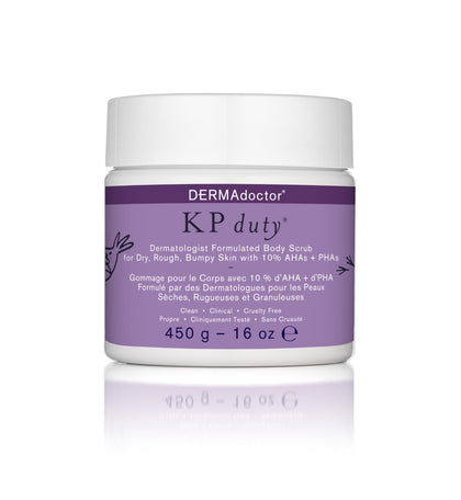 DERMAdoctor KP Duty Body Scrub Dermatologist Formulated Exfoliant for Keratosis Pilaris and Dry, Rough, Bumpy Skin with 10% AHAs + PHAs, 16 fl oz