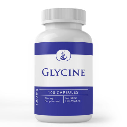 Pure Original Ingredients Glycine, (100 Capsules) Pure, No Additives Or Fillers, Lab Verified