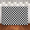 Cosplay Party Banner Checkered Flag Photography Backdrop Vinyl 7x5ft Photo Background White and Black Racing Checker Texture Grid Birthday Chess Board Decoration Supplies Photo Booth Studio Props