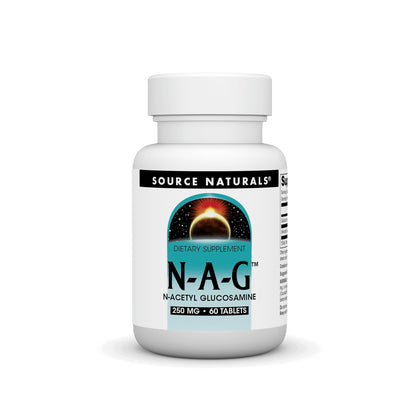 Source Naturals N-A-G 250 mg N-Acetyl Glucosamine for Joint Support and Intestinal Lining - 60 Tablets