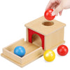 TOY Life Object Permanence Box with Tray and 3 Balls Montesorri Toys 6-12 Months Ball Drop Toy Box Wooden Baby Montessori Toys for Babies 6 to 12 Months Early Educational Montessori Toys