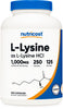 Nutricost L-Lysine 1000mg, 250 Capsules - 500mg Per Cap, Gluten Free, Non-GMO