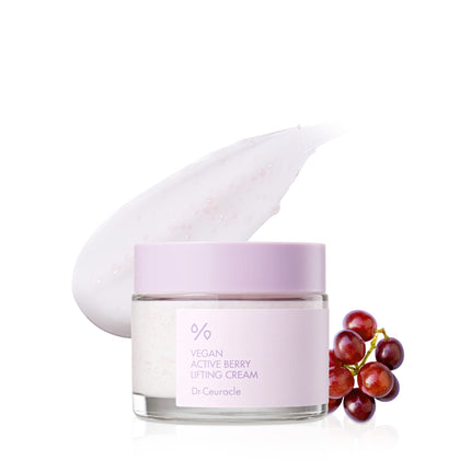 Dr.Ceuracle Vegan Active Berry Lifting Cream?French Grapes Cream for Plumper Complexion?Resveratrol Capsules for Anti-Oxidant, Vitamin A from Cranberry, Upcycled Grape Seed Oil?Hydration, Revive & Rejuvenate Skin