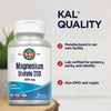 KAL Magnesium Orotate 200 mg, Superior Absorption Formula, Chelated Magnesium for Healthy Bones, Teeth, Nerve and Muscle Function, Vegetarian, Non-GMO, Gluten Free, 30 Servings, 120 VegCaps