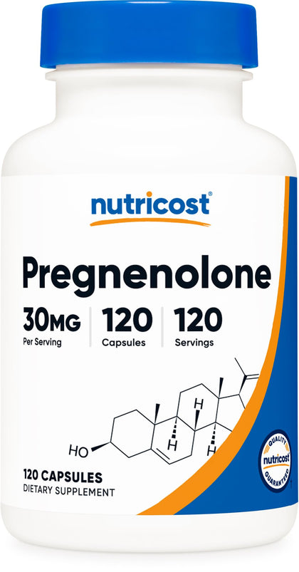 Nutricost Pregnenolone 30mg, 120 Capsules - Non-GMO, Gluten Free, Vegetarian Capsules