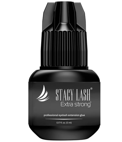 Extra Strong Eyelash Extension Glue Stacy Lash (0.17fl.oz / 5ml) / 0.5-1 Sec Dry/Retention - 7 Weeks/Black Adhesive/Professional Supplies