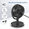 Small Personal USB Powered Fan with 4 Speeds, Portable Desk Fans with 310° Rotation, Mini Powerful Table Fans, Ultra Quiet Air Cooling Fan for Office, Bedroom, Easy to Store, Strong, Compact-Black