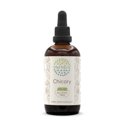 Chicory B120 Alcohol-Free Herbal Extract Tincture, Super-Concentrated Chicory (Cichorium Intybus) Dried Root Powder (4 fl oz)